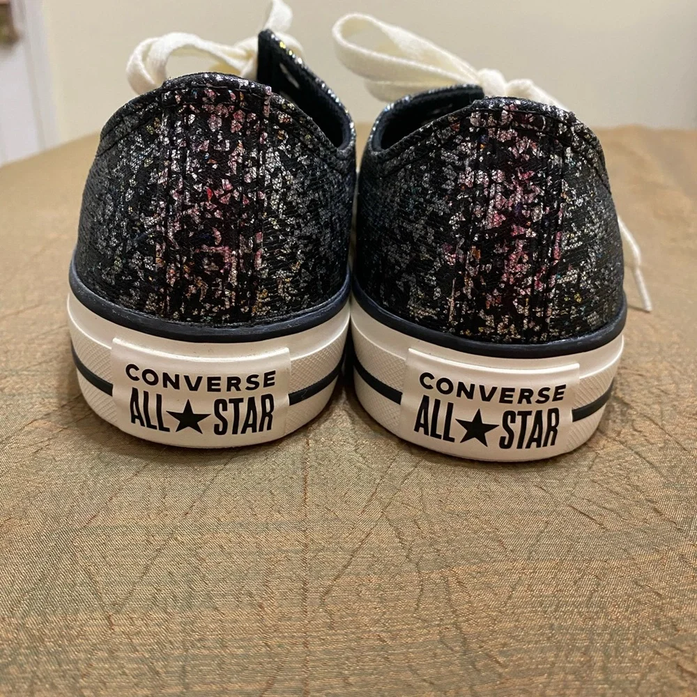 New Converse Chuck Taylor All Star Glitter Black Sneakers - Picture 5 of 14